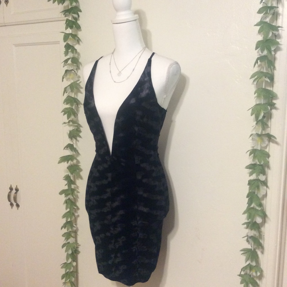 Sexy Deep V Open Cross Back Dress